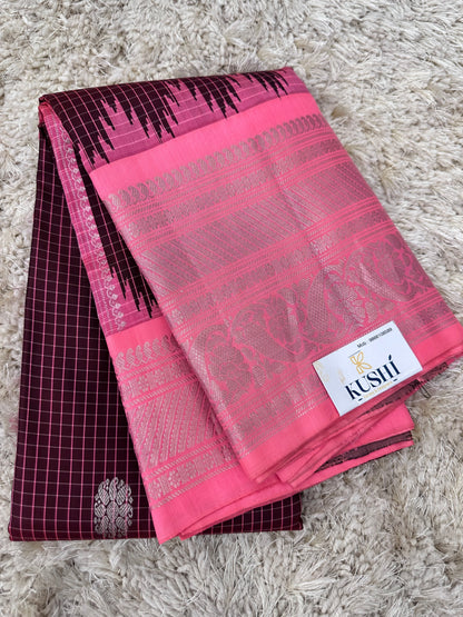 Gadwal Pattu with Big Kanchi Border Saree