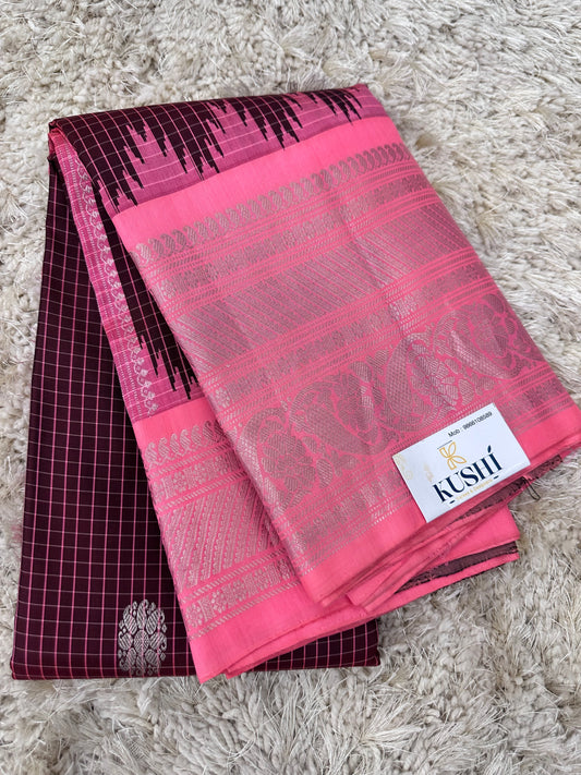 Gadwal Pattu with Big Kanchi Border Saree