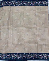 Fancy Soft Tussure Saree with Floral Border Saree