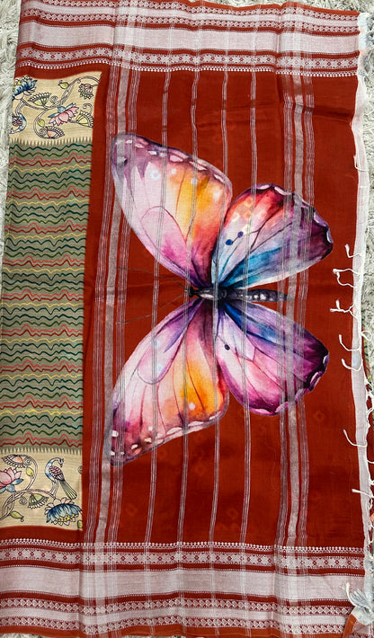 Mangalgiri digital print sarees