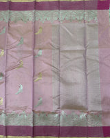 Pink Chanderi Tissue Pattu Saree