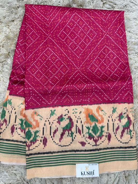 Semi Tussure Bandini Print Fancy Saree