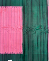 Pink with green Gadwal pattu saree