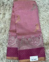 Pink Chanderi Tissue Pattu Saree