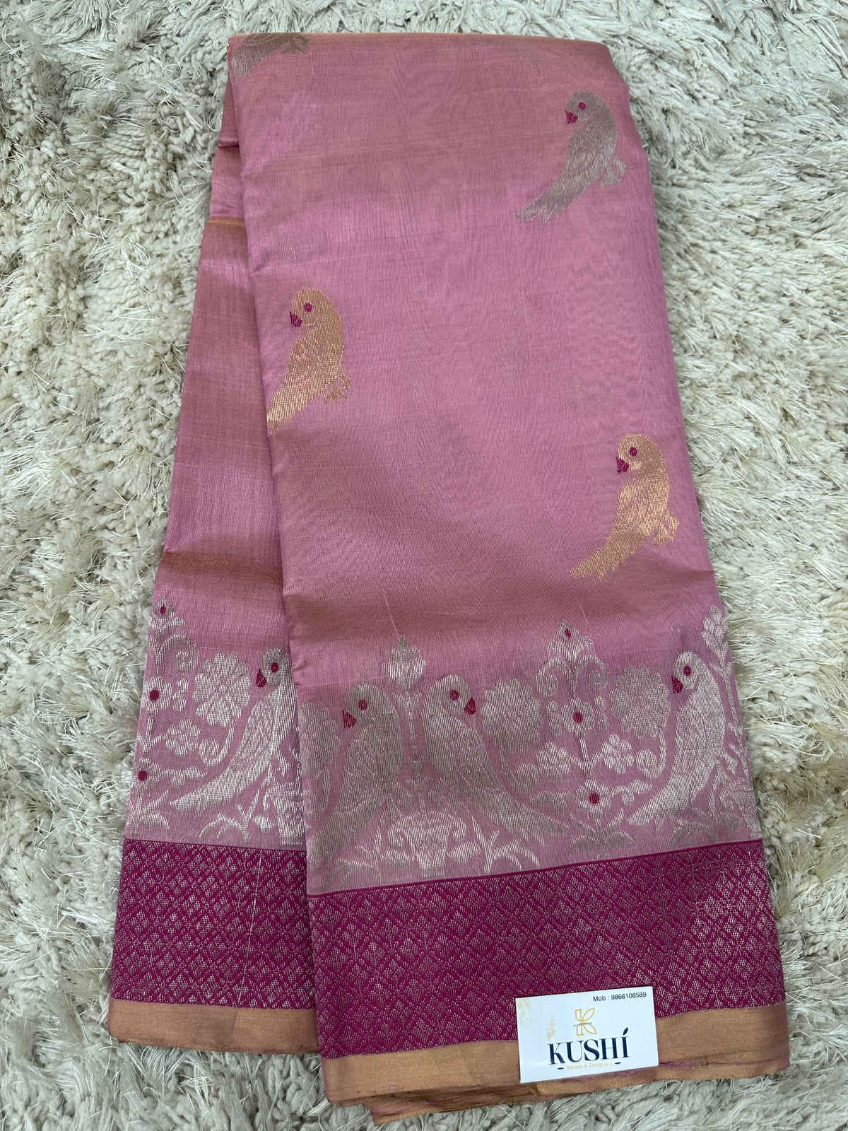 Pink Chanderi Tissue Pattu Saree