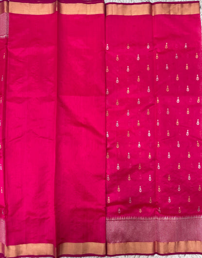 Pink Chanderi pattu saree