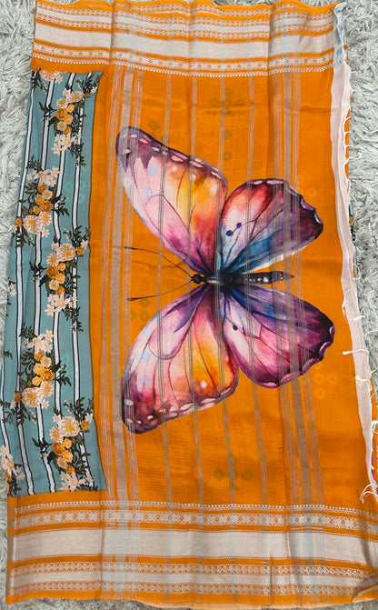 Mangalgiri digital print sarees