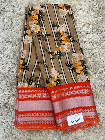 Mangalgiri digital print sarees