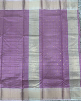 Dark onion pink Chanderi pattu saree with checks buta