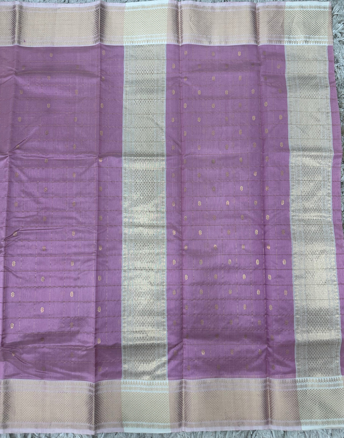 Dark onion pink Chanderi pattu saree with checks buta