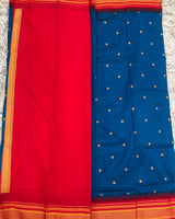 Ilkal pattu small buta with temple Border saree
