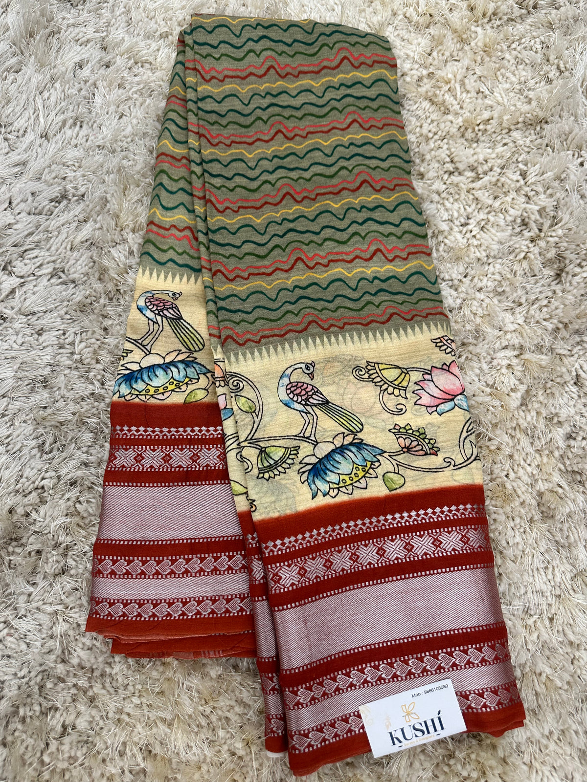 Mangalgiri digital print sarees