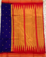 Ilkal pattu small buta with temple Border saree