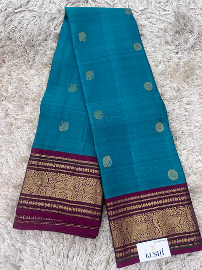 Blue Kanjivaram pattu saree