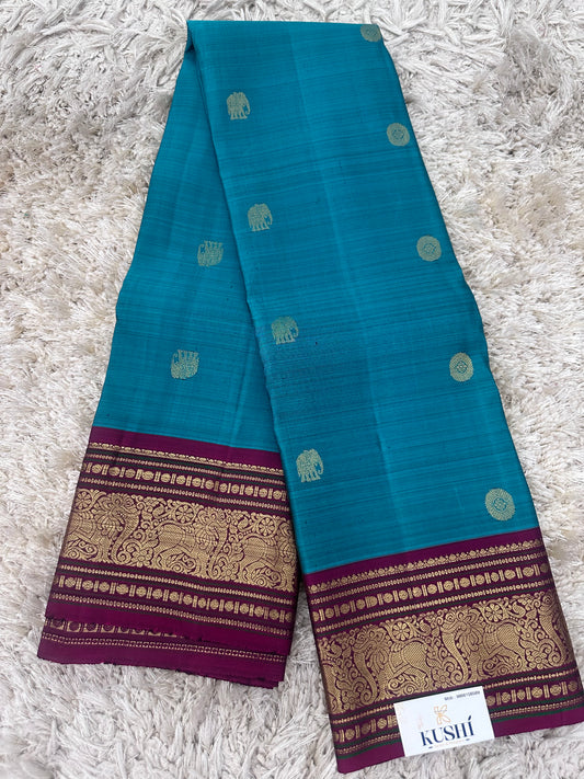 Blue Kanjivaram pattu saree