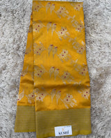Yellow Allover Chanderi pattu saree