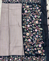 Fancy Soft Tussure Saree with Floral Border Saree