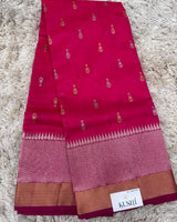 Pink Chanderi pattu saree
