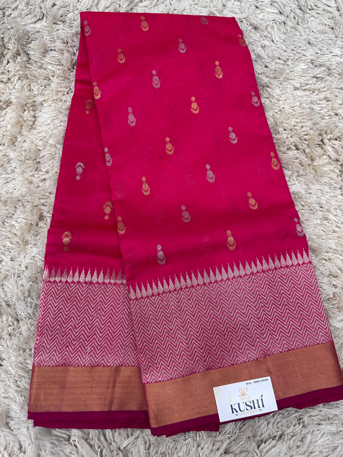 Pink Chanderi pattu saree