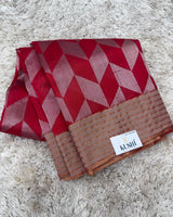 Red Chanderi pattu sraee