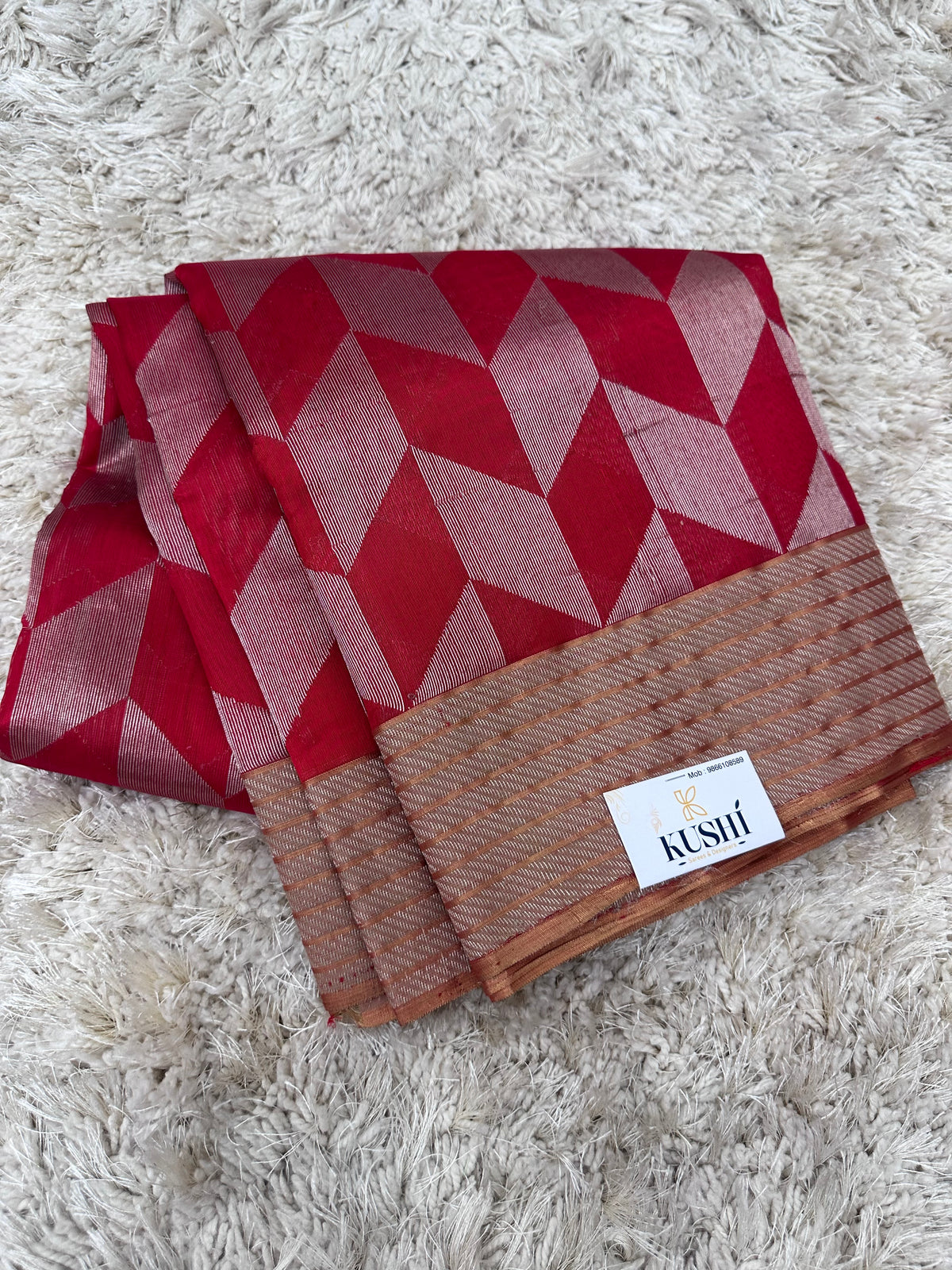 Red Chanderi pattu sraee