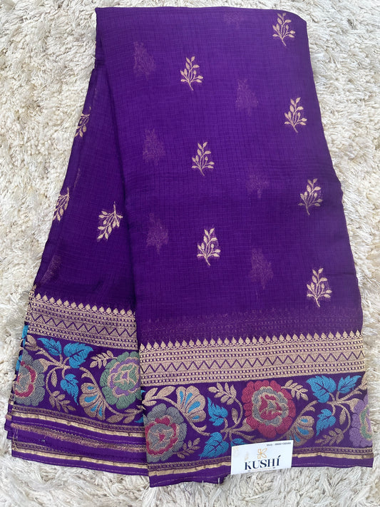 Manipuri silk Kota with banarase border saree