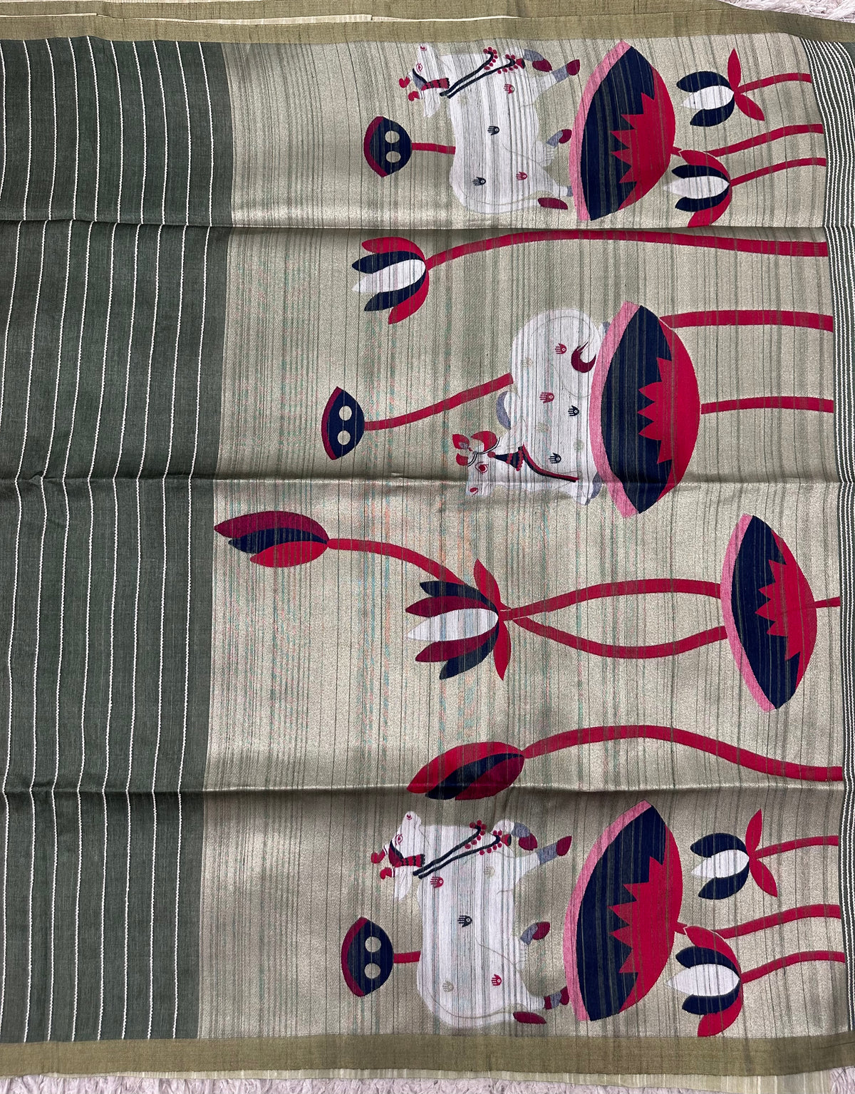 Fancy tussure weaving saree
