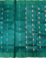 Bottle green Chanderi pattu saree