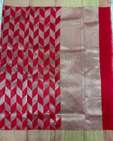 Red Chanderi pattu sraee