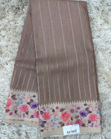 Fancy Soft Tussure Saree with Floral Border Saree