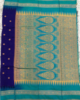 Ilkal pattu small buta with gap border saree