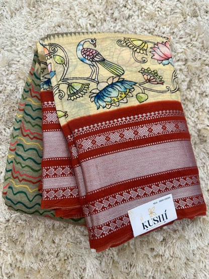 Mangalgiri digital print sarees