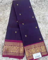 Dark violet kanjivaram pattu saree