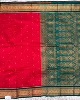 Ilkal pattu small buta with temple Border saree