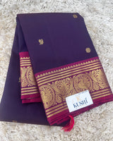 Dark violet kanjivaram pattu saree