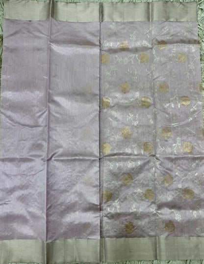 Lavender Chanderi pattu Allover saree