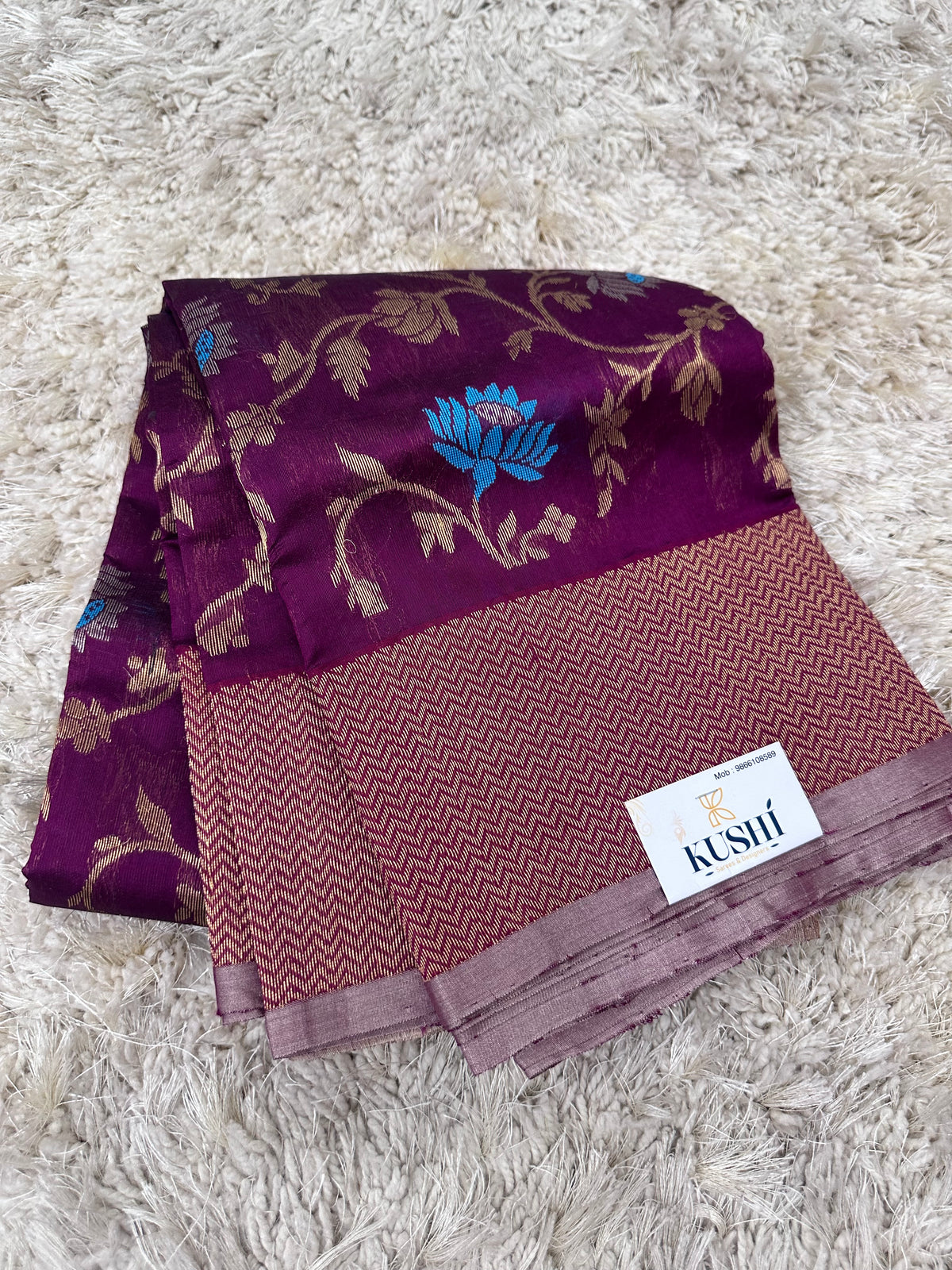 Magenta allover Chanderi  pattu saree