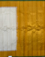 Cream with yellow Gadwal pattu saree