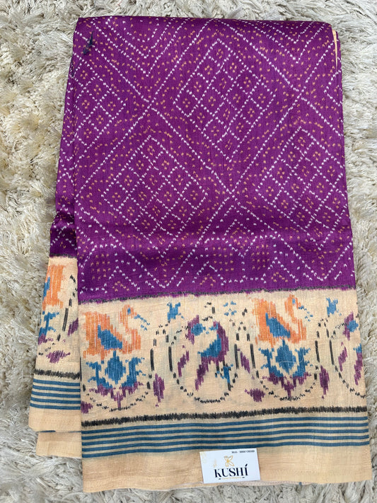Semi Tussure Bandini Print Fancy Saree
