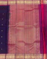 Dark violet kanjivaram pattu saree