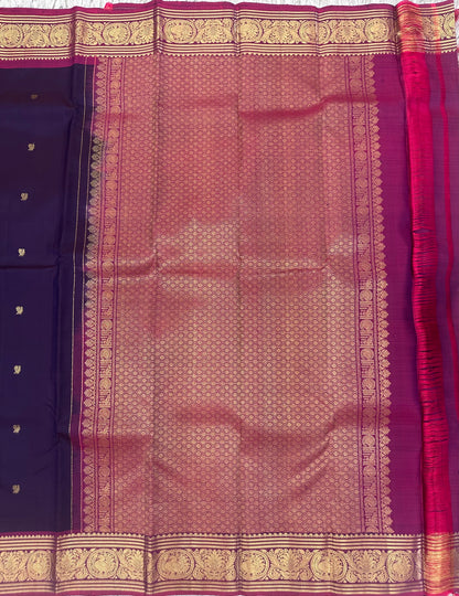 Dark violet kanjivaram pattu saree