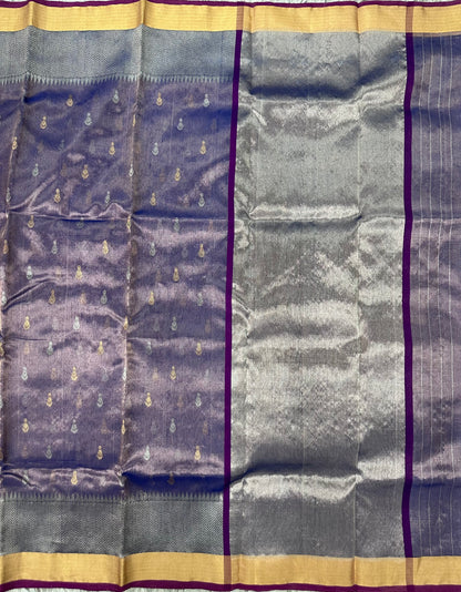 Purple Chanderi Tissue Pattu Saree