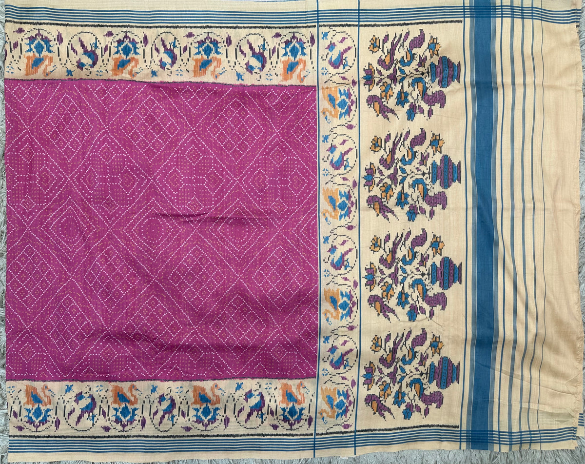 Semi Tussure Bandini Print Fancy Saree