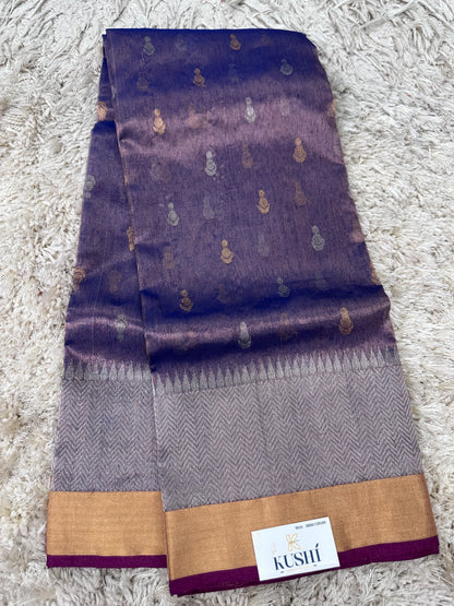 Purple Chanderi Tissue Pattu Saree