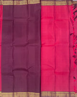 Maroon small border kanjivaram pattu saree