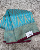 Blue Chanderi pattu saree