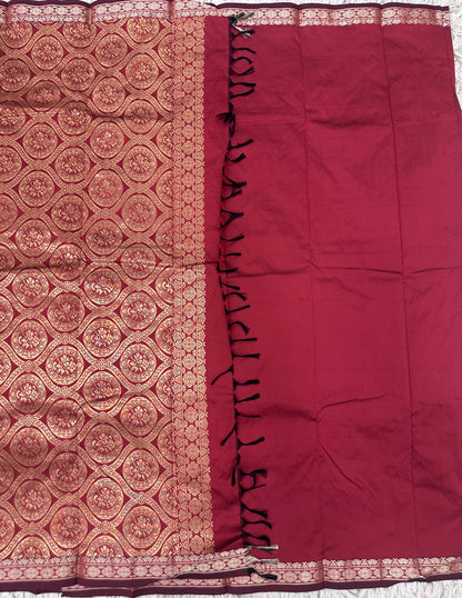 Semi silk with small border sarees