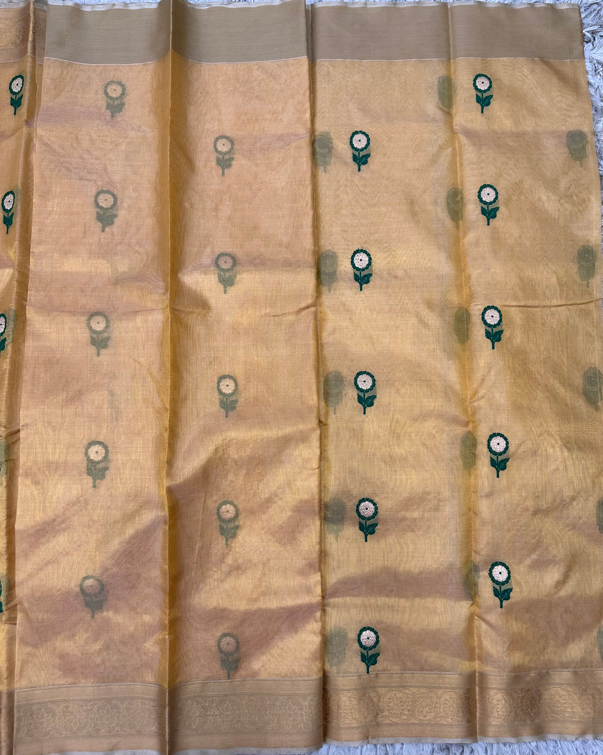 Gold Chanderi Tissue Pattu Saree