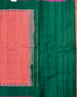 Gadwal pattu checks with plain border saree