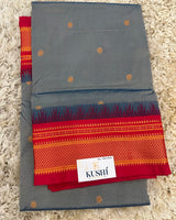 Ilkal pattu small buta with temple Border saree